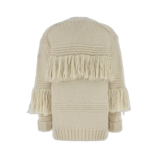 Moncler Grenoble Fringe-Trim V-Neck Cardigan