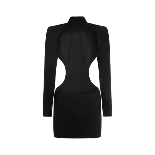Monot Padded Shoulder Cutout Mini Dress