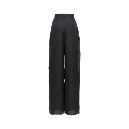Monot Georgette Pleated Wide-Leg Pants