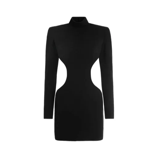 Monot Padded Shoulder Cutout Mini Dress