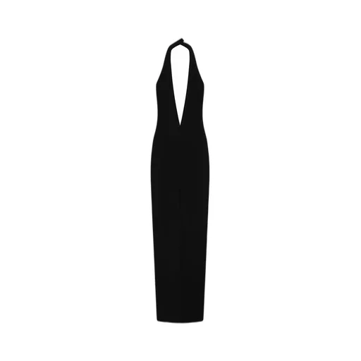 Monot Deep Slit Crepe Dress