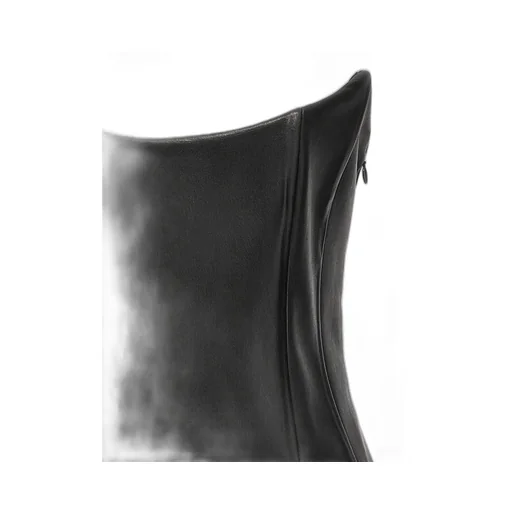 Monot Asymmetric Leather Bustier Top