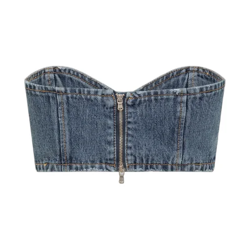 Monot Zip-Front Bustier Top
