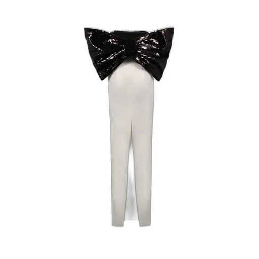 Monot Maxi Bow Back-Slit Dress
