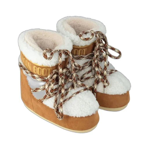 Moon Boot Logo Printed Shearling Lace-Up Boots