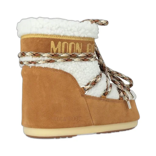 Moon Boot Logo Printed Shearling Lace-Up Boots