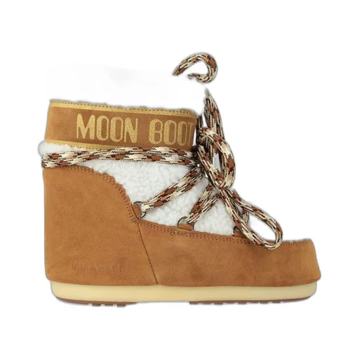 Moon Boot Logo Printed Shearling Lace-Up Boots