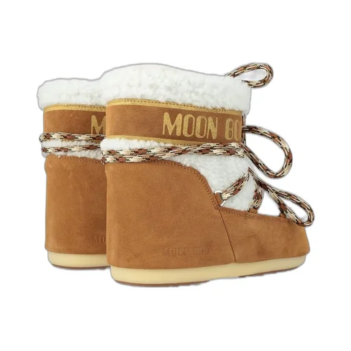 Moon Boot Logo Printed Shearling Lace-Up Boots