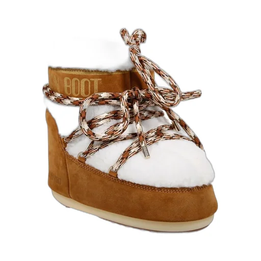 Moon Boot Logo Printed Shearling Lace-Up Boots