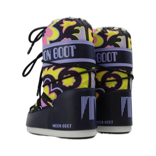 Moon Boot Kids Icon Floral-Printed Lace-Up Boots