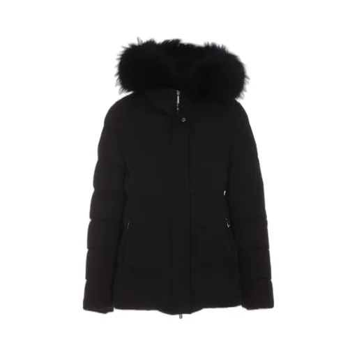 Moorer Kilie-Fur-Kn Hooded Zipped Puffer Jacket