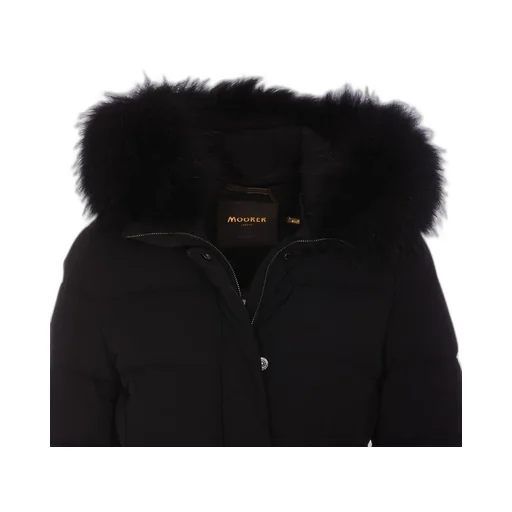 Moorer Kilie-Fur-Kn Hooded Zipped Puffer Jacket