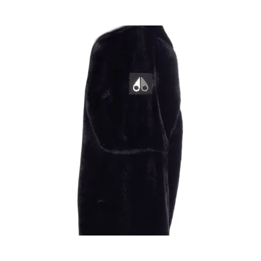 Moose Knuckles Logo Patch Faux Fur Jacket