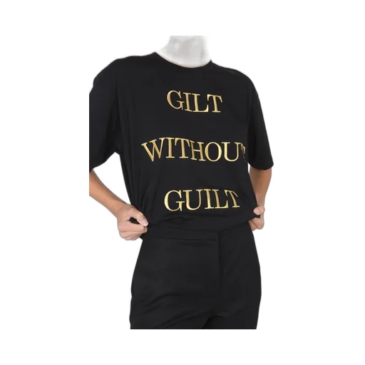 Moschino Gilt Without Guilt Embroidered Crewneck T-Shirt
