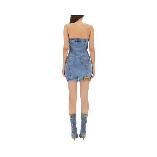 Moschino Jeans Off-Shoulder Denim Dress