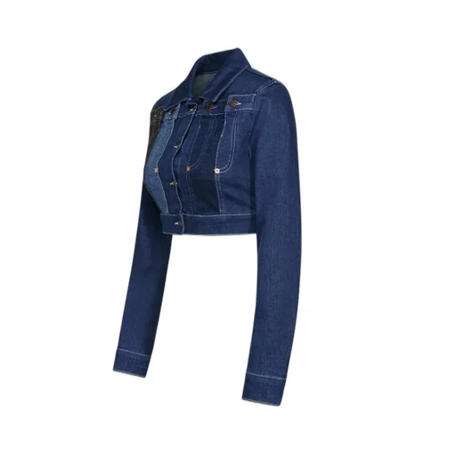 Moschino Jeans Panelled Cropped Denim Jacket