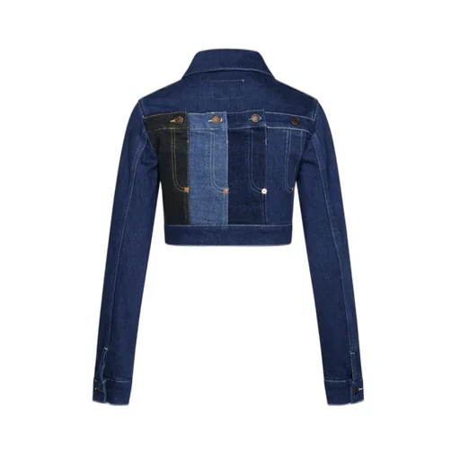 Moschino Jeans Panelled Cropped Denim Jacket