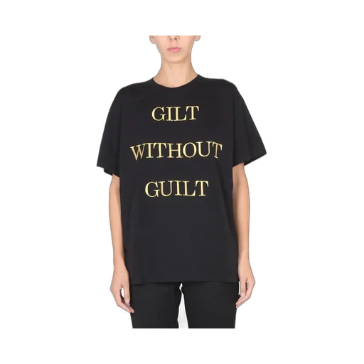 Moschino Gilt Without Guilt Embroidered Crewneck T-Shirt