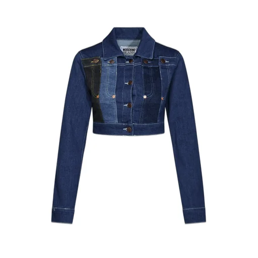 Moschino Jeans Panelled Cropped Denim Jacket