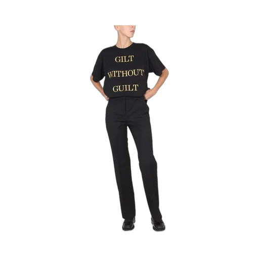 Moschino Gilt Without Guilt Embroidered Crewneck T-Shirt