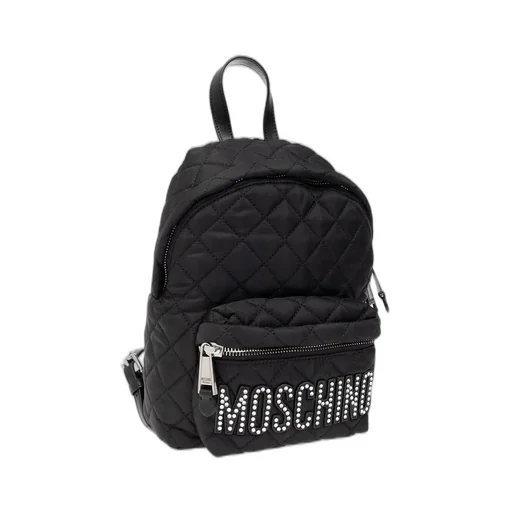 Moschino Logo-Embellished Zip-Up Quilted Backpack