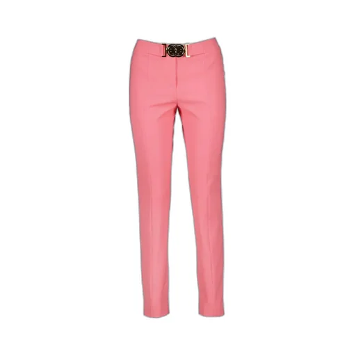 Moschino Logo Plaque Belt Straight-Leg Trousers