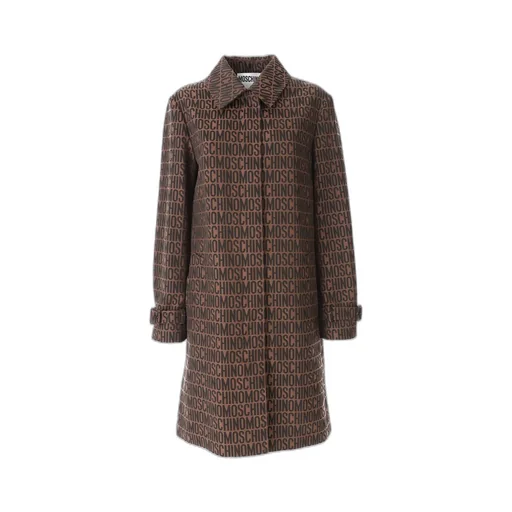 Moschino Logo-Jacquard Straight Hem Trench Coat