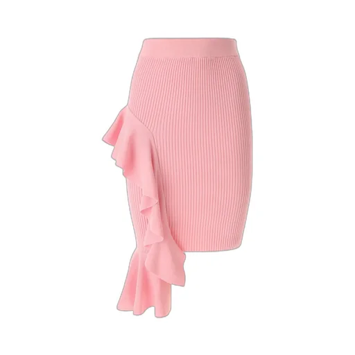 Moschino Jeans Ruffled Detail Knitted Midi Skirt