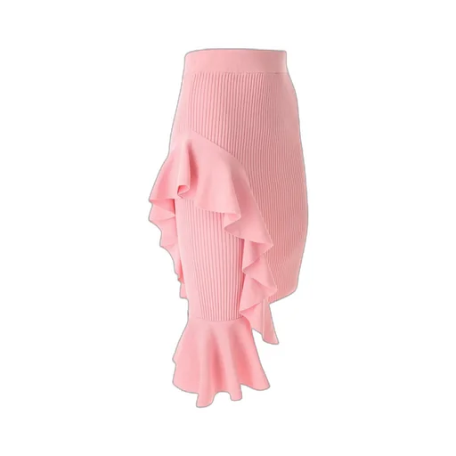 Moschino Jeans Ruffled Detail Knitted Midi Skirt