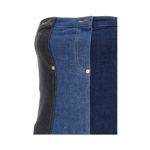 Moschino Jeans Off-Shoulder Layered Denim Dress