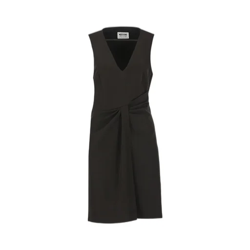 Moschino Jeans Gathered V-Neck Sleeveless Dress