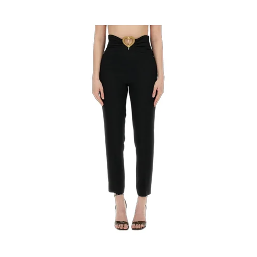 Moschino Heart Cut-Out Tapered-Leg Tailored Trousers