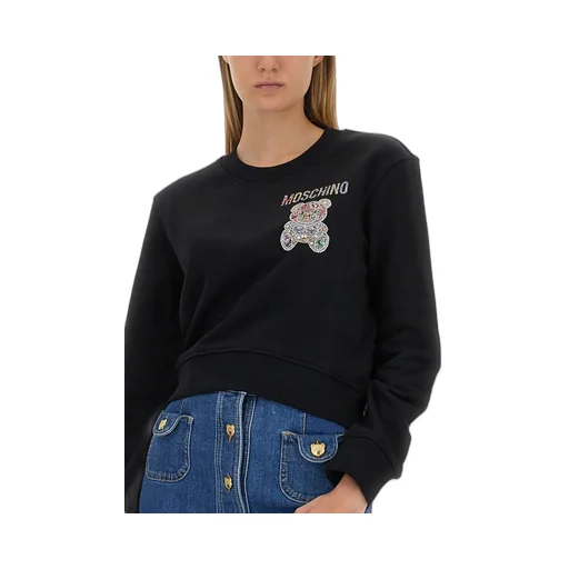 Moschino Teddy Bear Embellished Crewneck Sweatshirt