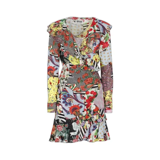 Moschino Jeans Floral-Printed Long-Sleeved Mini Dress