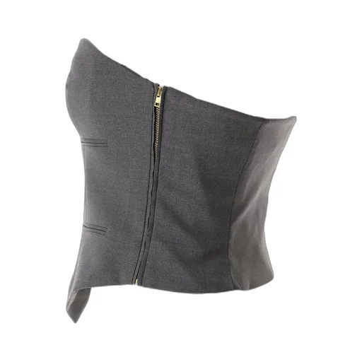 Moschino Strapless Cropped Sweetheart-Neck Vest