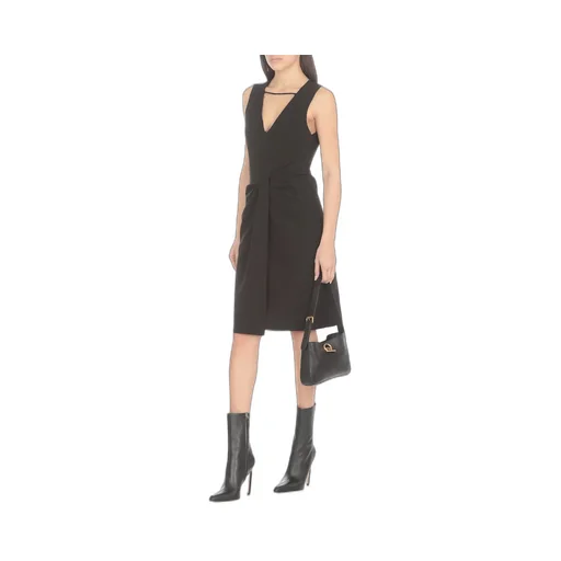 Moschino Jeans Gathered V-Neck Sleeveless Dress