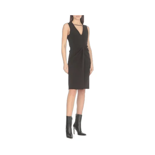 Moschino Jeans Gathered V-Neck Sleeveless Dress