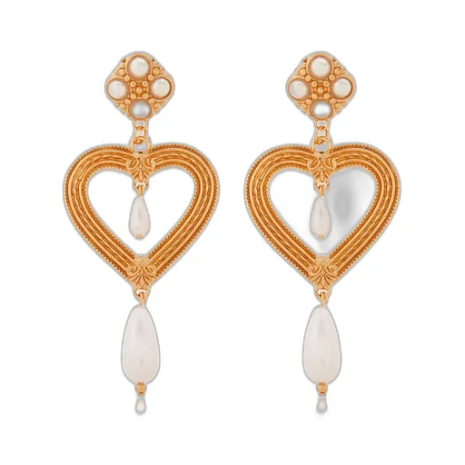 Moschino Heart-Shaped Clip-On Embellished Earrings