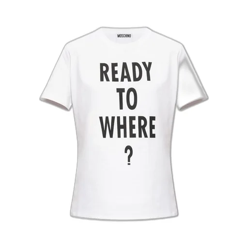 Moschino Slogan Printed Crewneck T-Shirt