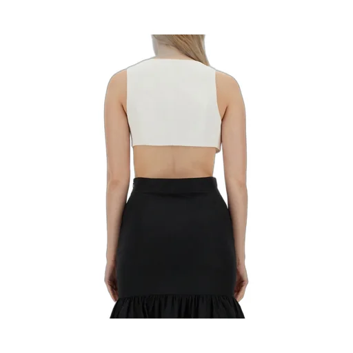 Moschino Floral-Brooch Asymmetric Waistcoat