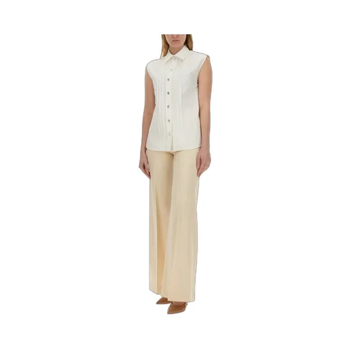 Moschino Pintuck Detailed Curved Hem Shirt