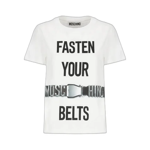 Moschino Fasten Your Belts Printed Crewneck T-Shirt