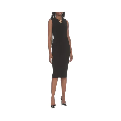 Moschino Heart-Detailed Sleeveless Midi Dress