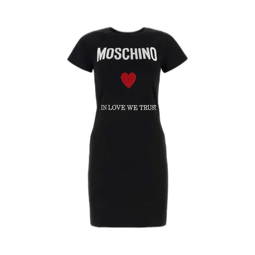 Moschino Logo Embroidered Crewneck Mini T-Shirt Dress
