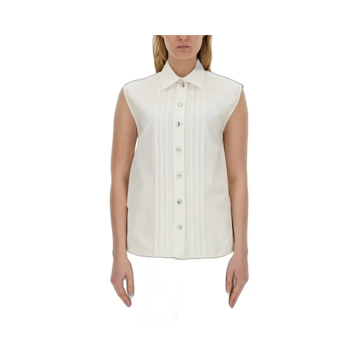 Moschino Pintuck Detailed Curved Hem Shirt