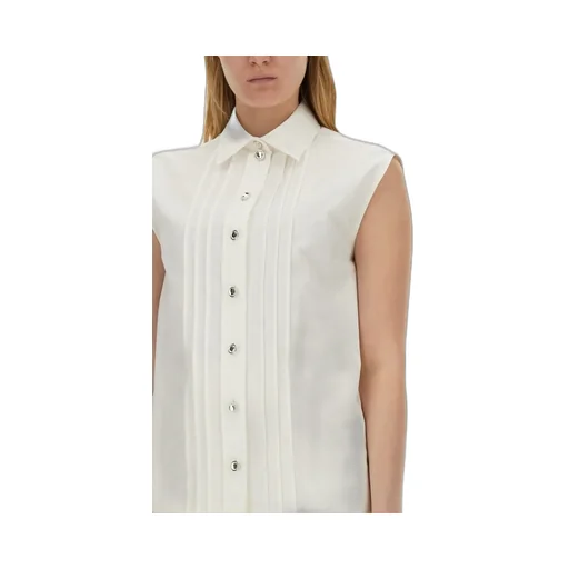 Moschino Pintuck Detailed Curved Hem Shirt