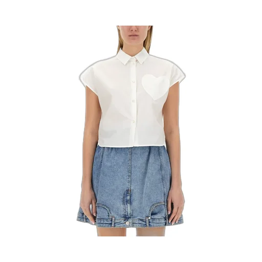 Moschino Jeans Heart Patch Short-Sleeved Shirt
