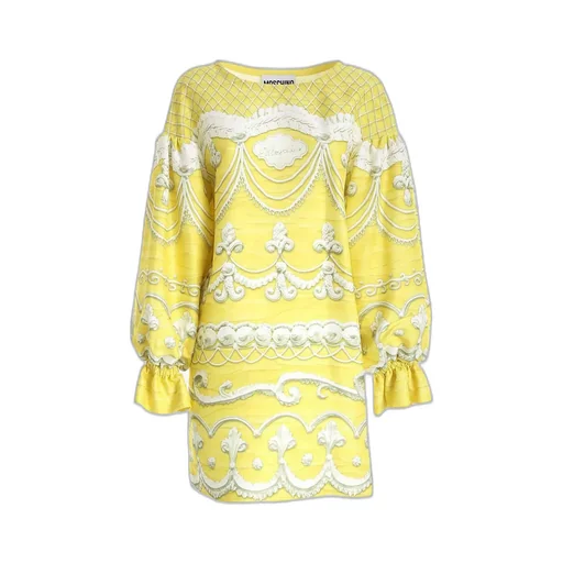 Moschino Icing Print Puff-Sleeved Dress