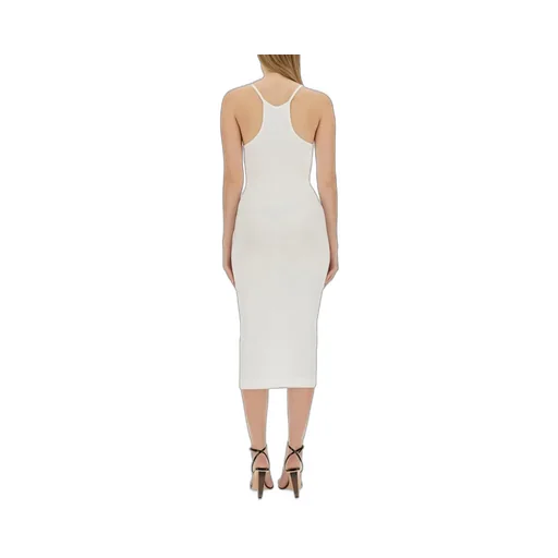 Moschino Jeans Logo Patch Sleeveless Ribbed Midi Dress