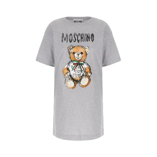 Moschino Teddy Bear Printed Crewneck Midi T-Shirt Dress